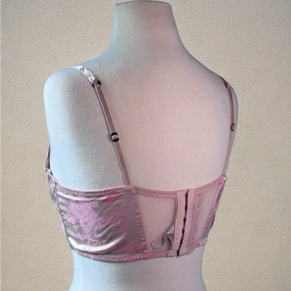 Victoria's Secret Pink Satin Floral Bustier|Corset Top Size 36C - Picture 4 of 5
